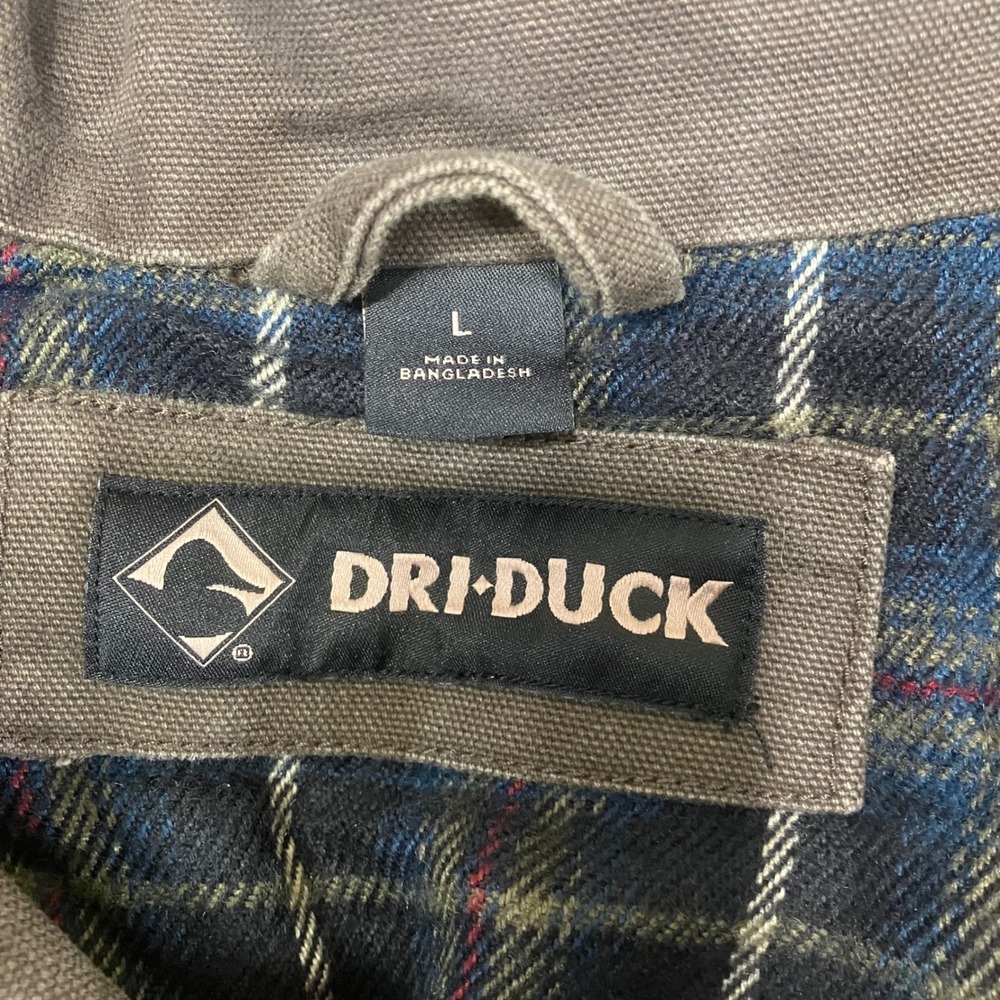 Dri Duck Maverick Mens Brown Canvas Flannel Lined Work Jacket Large Barn Coat - Picture 4 of 13